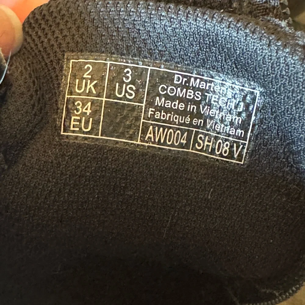 Dr. Martens Youth size 3 Black Combs Tech Boots